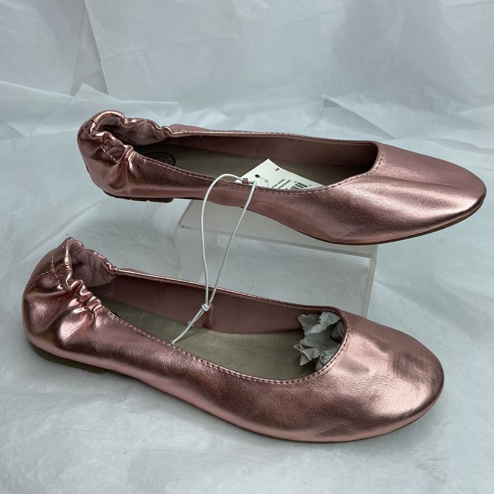 SO light metallic pink vegan ballet shoes flats new with tag